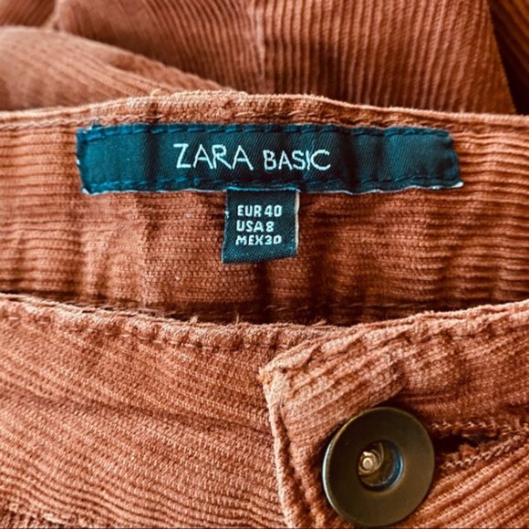 Zara Brown Corduroy A-line Skirt Size 8 - Picture 2 of 7